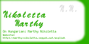 nikoletta marthy business card